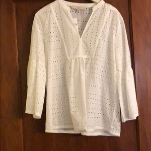 White eyelet top size Medium.